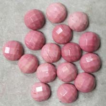 10MM FACETED ROUND CABOCHON NEW RHODONITE(10PCS/BAG)